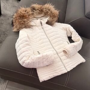 White real fur jacket